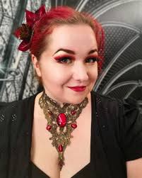 Buy Delicate Lace Necklace With Colored Cabochon Glass Stones for Steampunk  Outfits and Gothic Weddings, Suitable for Halloween Advent Calendars Online  in India