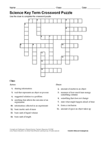 Third grade crossword worksheets and printables. Science Key Term Crossword Puzzle Printable 6th 12th Grade Teachervision