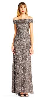 Adrianna Papell Off The Shoulder Sequin Beaded Gown Beaded Gown Gowns Dresses
