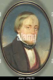 Emanuel Thomas Peter Emanuel Peter (1799-1873), self-portrait of the  artist, in black rock and yellow-striped west, with a black neckerchief.  Watercolor