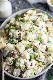 Combine mayonnaise, sour cream, mustard, onions, celery, dill, pickles, juice and pepper in a large bowl; The Best Potato Salad Recipe Instant Pot Or Stove The Kitchen Girl