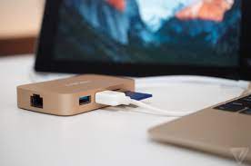 Usb c docking station dual monitor for macbook pro dock, lyare triple displays usb c hub for macbook pro & macbook air with 4k hdmi, vga, pd 3.0, gigabit ethernet, 4 usb 3.0, 2 usb 2.0, 3.5mm audio. Here S The Macbook Usb C Adapter That Apple Should Have Made The Verge