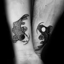 Pinterest | couple tattoo ideas yin and yang and cute couple tattoos. 40 Yin Yang Koi Fish Tattoos For Men Cosmic Force Ink Ideas