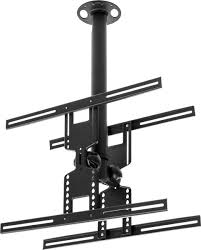 Ceiling Tv Mount For 2 Screens 32 47 Double Sided Height Adjust Tilt Black Tv Ceiling Mount Ceiling Tv Mounted Tv