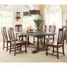 72w x 49d x 30h; Riverside Furniture Newburgh 7 Piece Dining Table Set In Antique Ginger Red Riverside Furniture Coffee Table To Dining Table Rectangular Dining Table