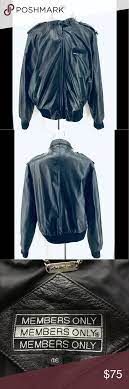 Members Only 80 S Black Leather Jacket Men S 46 Vintage Members Only 80 S Black Genuine Leathe Black Leather Jacket Men Black Leather Jacket Leather Jacket Men