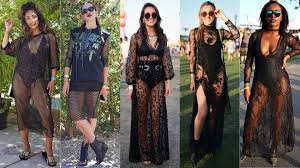 Sheer Black Dresses Were A Music Festival Favorite At Coachella S First Weekend With Images Coachella Festival Fashion Black Sheer Dress