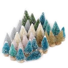 Free delivery and returns on ebay plus items for plus members. 8pcs Small Christmas Tree Fake Pine Tree Mini Sisal Bottle Brush Snow Frost Tree Christmas Trees Patterer Home Garden