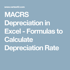 Macrs Depreciation In Excel Formulas To Calculate Depreciation Rate Excel Formula Excel Formula
