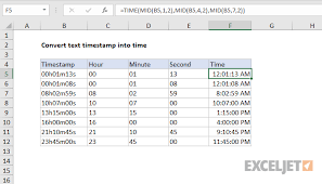The output will give date without time stamp. Excel Formula Convert Text Timestamp Into Time Exceljet