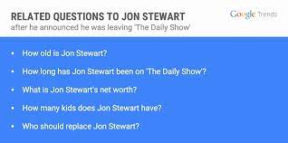 Jon stewart, looking at his new twitter feed. Google On Twitter This Jon Stewart News Tho Googletrends Http T Co Hu0awbqii0
