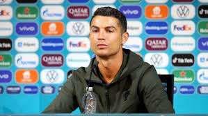 Cristiano ronaldo arrived at the press conference along with coach fernando santos. Htcif1r3qn7nim
