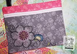 If you have an embroidery machine or a sewing machine with embroidery pattern bee. Mehndi Floral Zip Bag In The Hoop Machine Embroidery Design 8x14 Hoop Instant Download Zipper Bag With Lining Tattered Stitch Embroideries