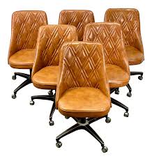 Maybe you would like to learn more about one of these? Vintage Chromcraft Mid Century Modern Quilted Leather Swivel Dining Chairs Set Of 6 Chairish