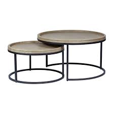Centre your living room with perfect pieces of personal style and convenient space. Alessandro 2 Piece Oak Topped Metal Round Nesting Coffee Table Set 90cm