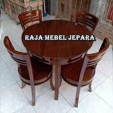 Untuk info lebih lanjut soal meja makan jati minimalis dan furniture lainya bisa langsung hubungi call senter kami di kontak yang telah di ediakan. Kursi Meja Makan Bulat Minimalis Kayu Jati Kursi Cafe 4 Mebel Jepara Shopee Indonesia