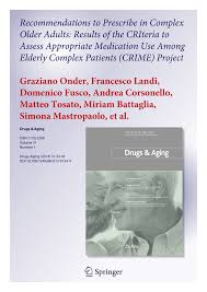 PDF) Recommendations to Prescribe in Complex Older Adults: Results of the  CRIteria to Assess Appropriate Medication Use Among Elderly Complex  Patients (CRIME) Project
