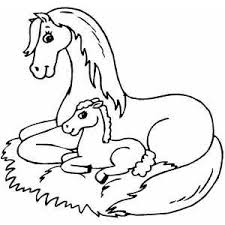 Horse Sitting With Foal Printable Coloring Page Free To Download And Print Horse Coloring Pages Giraffe Coloring Pages Cartoon Coloring Pages