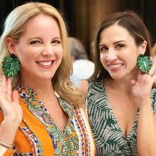 HOVANCI Creative Big Green Sequin Plant Palm Leaf Earrings