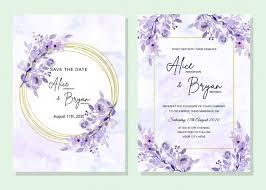 Blue Wedding Card With Flowers Premium V Premium Vector Freepik Vector Flower Wedding Floral Part In 2020 Wedding Cards Purple Wedding Card Bridesmaid Cards