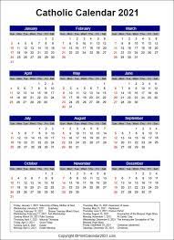 The roman calendar for a.d. Liturgical Roman Catholic Calendar 2021