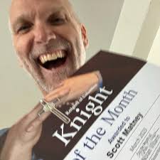 Nolan Villarin, Grand Knight presented the Knight of the Month award to  Mike Croll and Scott Matney. Grateful for such servant leaders in our  parish community.