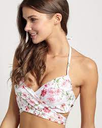 La Vie En Rose Crisscross Push Up Bikini Top Push Up Bikini Tops Womens Bikini Tops White Bikini Tops