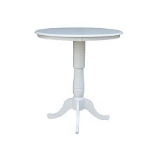 International Concepts 36 Inch Round By 42 Inch High Top Ped Table Linen White Living Room Furniture Table Furniture