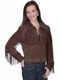Scully Ladies Suede Studded Fringe Turquoise Stone Western Jacket Suede Fringe Jacket Faux Leather Jacket Women Leather Jackets Women
