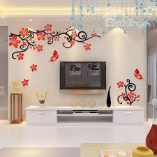 Fabulous Acrylic 3d Flowers And Vines Tv Wall Bedroom 3d Wall Stickers Tree Wall Murals Wall Stickers Living Room Custom Wall Stickers
