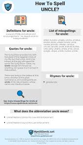 How To Spell Uncle And How To Misspell It Too Spellcheck Net