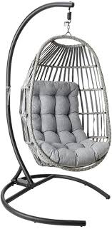 This luxury outdoor wicker hanging chair with stand and cushion by island gale is the perfect hanging chair for your backyard, porch or even inside a large indoor living room. Ultimate Home Feature Piece Indoor Hanging Chairs With Stands Hammock Chillout
