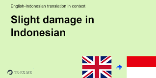 Fiszkoteka, your checked malaysian english dictionary! Slight Damage In Indonesian Translation Examples Of Use Slight Damage In A Sentence In English