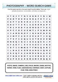 A list of free autumn and fall word search puzzles organized by skill level as well as grade level. Photography Vocabulary Word Search Puzzle In English