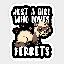 Just A Girl Who Loves Ferrets Cute Ferret Costume - Pet - Sticker |  TeePublic