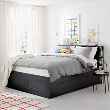 Bett rückenteil schön / diy kingsize bett kopfteil einfach selber machen youtube wenn mein bett quietscht und knarrt. Brimnes Bettgestell Kopfteil Und Schublade Schwarz Ikea Deutschland