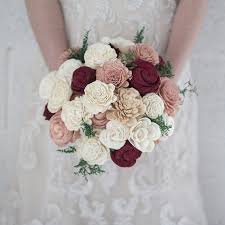 Three Color Bridal Bouquet A Stunning 40 Flower Bouquet Created With Sola Wood Flowers And Heavily Layered Blue Wedding Bouquet Bridal Bouquet Eco Flowers