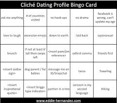 * the remaining 10% or less of the profiles say what they should: Cliche Online Dating Profile Bingo Card Hinge Bumble