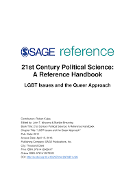 Pdf Lgbt Issues And The Queer Approach