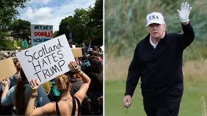 Nae Trump': Hundreds of protestors take to streets as US President spends  first day in Scotland golfing | LBC