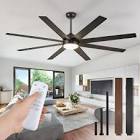 Ceiling Fan, Black & Walnut Reversible Blades, 42-in For Living