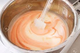 Step on template and leave a 2 wide impression to chalk over. Handmade Soap Process Mixing Natural Clay With Soap Batter Stock Photo Picture And Royalty Free Image Image 117612274