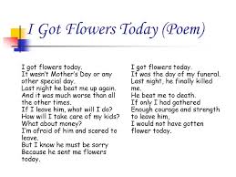 I got flowers today poem pdf. Domestic Violence Ppt Download