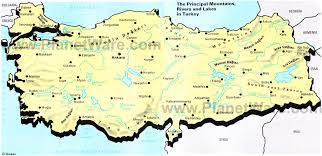 The major city of istanbul is unique in the fact that it's built over two continents, europe and asia. Map Of The Principal Mountains Rivers And Lakes In Turkey Planetware