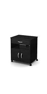 South shore vietti microwave cart on wheels, black oak. Amazon Com South Shore Axess Microwave Cart On Wheels Pure Black Furniture Decor