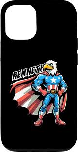 Kenneth USA Patriotic Superhero for Boys Name Kenneth Case for iPhone 12/12  Pro