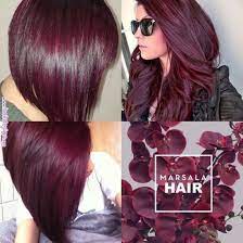 فرمول ترکیب رنگ موی عنابی و طیف های مختلف آن wine hair color wine hair red blonde hair