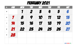 These free february calendars are.pdf files that download and print on almost any printer. Printable Calendar February 2021 Free Premium