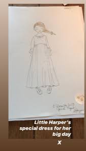 Desain baju batik modern casual. Harper Beckham Designed Her Own Baptism Dress See Amazing Sketches Hello