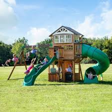 Turn your backyard into a playground! Backyard Discovery Bristol Point Cedar Swing Set Playset Sam S Club